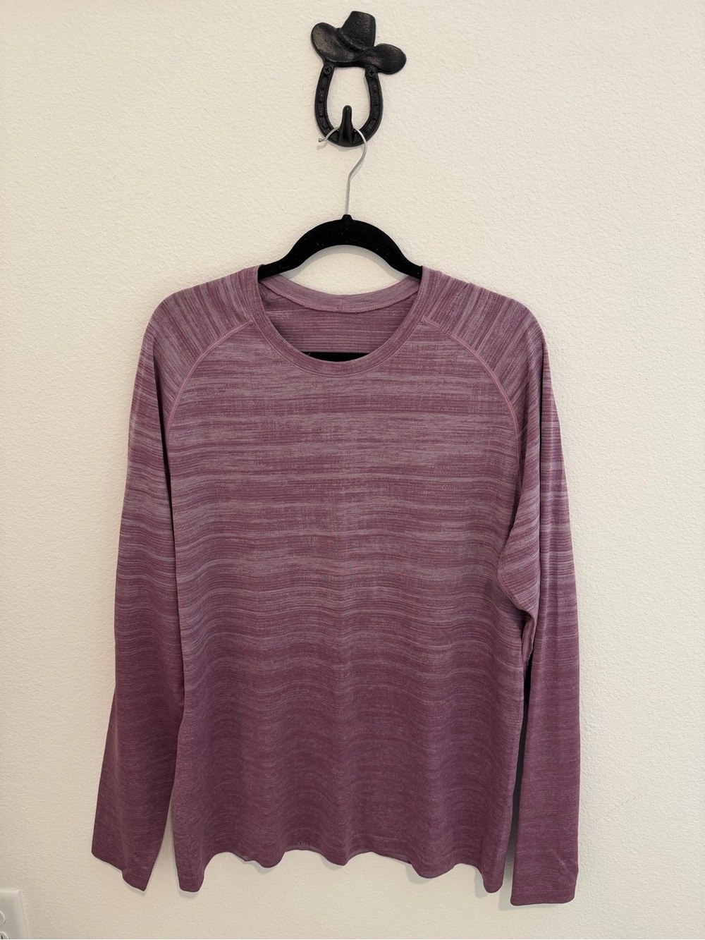 lululemon athletica Men's Metal Tech Vent Heathered Mauve Long-Sleeve Crew
